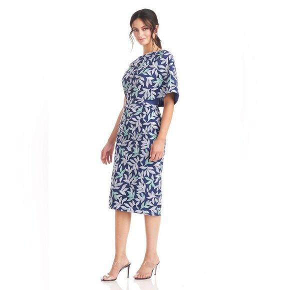 JS Collections HALLIE CAPE MIDI DRESS - Picture 4 of 10